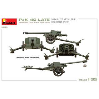 MiniArt German 7,5cm Anti-Tank Gun Pak 40, Late with elite artillerie regiment crew - 1:35