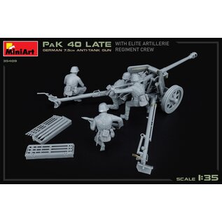 MiniArt German 7,5cm Anti-Tank Gun Pak 40, Late with elite artillerie regiment crew - 1:35