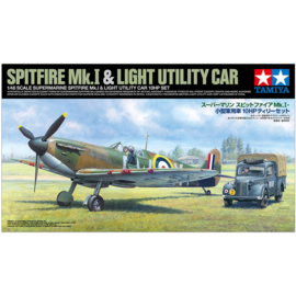 TAMIYA TAMIYA - Supermarine Spitfire Mk.I & Light Utility Car 10HP Tilly Set - 1:48