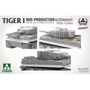 TAKOM Tiger I Mid Production w/zimmerit Sd.Kfz. 181 Pz.Kpfw. VI Ausf. E Otto Carius - Limited Edition - 1:35