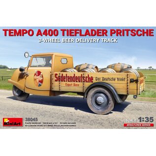 MiniArt Tempo A400 Tieflader Pritsche - 3-Wheel Beer Delivery Track - 1:35