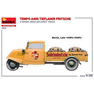 MiniArt Tempo A400 Tieflader Pritsche - 3-Wheel Beer Delivery Track - 1:35