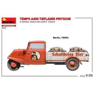 MiniArt Tempo A400 Tieflader Pritsche - 3-Wheel Beer Delivery Track - 1:35
