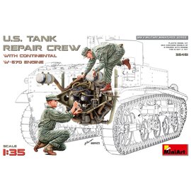 MiniArt MiniArt - U.S. Tank Repair Crew with Continental W-670 Engine - 1:35