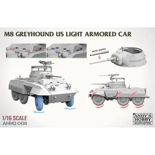 Andy's Hobby Headquarters M8 Light Armored Car Greyhound - 1:16