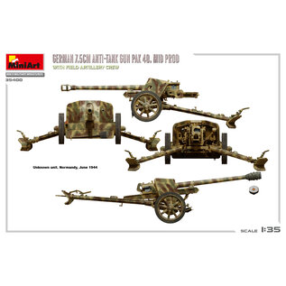 MiniArt German 7,5cm Anti-Tank Gun PaK 40 mid. prod. with field artillery crew