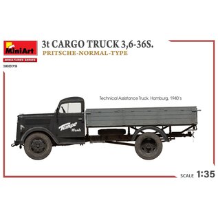 MiniArt 3t Cargo Truck 3,6-36S - Pritsche Normal Type - 1:35