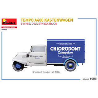 MiniArt Tempo A400 Kastenwagen - 3-wheel Delivery Box Truck - 1:35