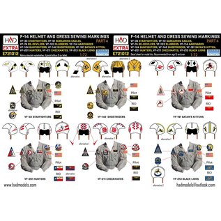 HAD Models F-14 Patches and helmet markings PART 4 decal sheet  - 1:72