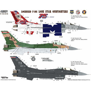 Kinetic General Dynamics F-16C Texas ANG "The Lone Star Gunfighters" - 1:48