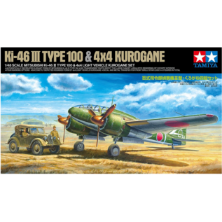 TAMIYA Mitsubishi Ki-46 III Type 100 & 4X4 Light Vehicle Kurogane Set - 1:48