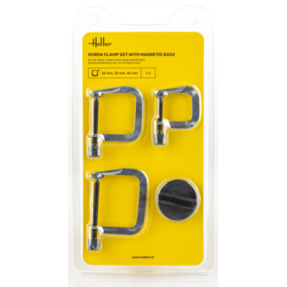 Heller Screw Clamp - Schraubzwingen-Set (3-teilig) mit Magnetfuß