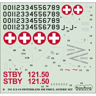 Modelmaker Decals F/A-18C/D Switzerland Air Force - Generic Set - 1:48