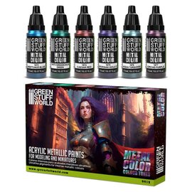 Green Stuff World Green Stuff World - Metallic Paints Set - Colour Metallics