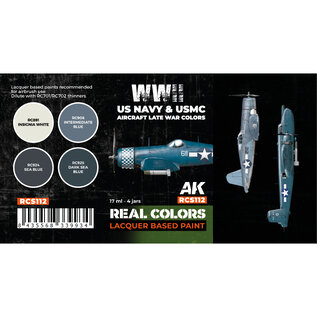 AK Interactive Real Color Set - WW2 US Navy & USMC Late Aircraft Colors