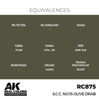 AK Interactive Real Colors - RC875 S.C.C. 15 Olive Drab