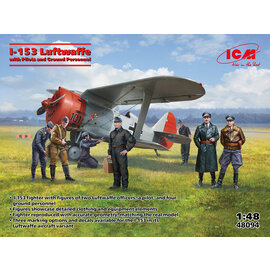 ICM ICM - Polikarpov I-153 with Luftwaffe Pilots and Ground Personnel - 1:48