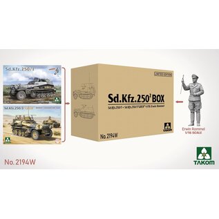 TAKOM Sd.Kfz.250² BOX Sd.Kfz.250/1 + Sd.Kfz.250/3 "GREIF" + 1/16 Erwin Rommel - 1:35
