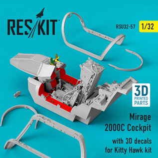 RESKIT Mirage 2000C - cockpit with 3D decals (KittyHawk-Kit) - 1:32