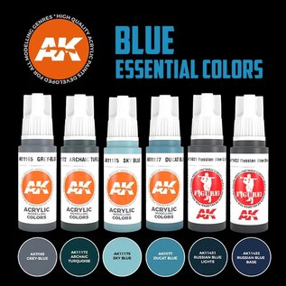 AK Interactive 3rd Gen. Acryl. Set "Blue Essential Colors"