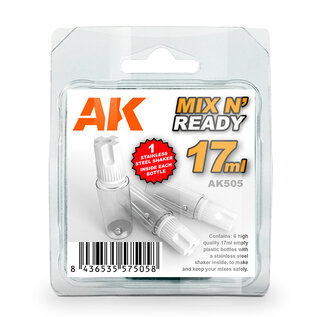AK Interactive Mischfläschchen 17ml mit Deckel (6 Stck.)
