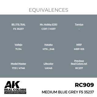 AK Interactive Real Colors Air - RC909 Medium Grey FS 35237