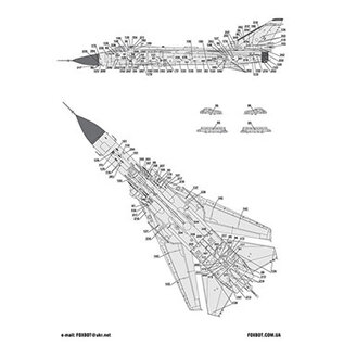 Foxbot Decals Sukhoi Su-24M/MR, Digital Dragons, Ukrainian Air Force with Stencils - 1:72