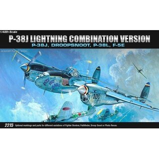 Academy Lockheed P-38 Lightning (P-38J, Droopsnoot, P-38L, F-5E) - 1:48