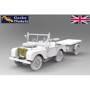 Gecko Models Korean War British FV18001 Mk. 1 80in 4x4 Utility Vehicle (Early Production) w/10-cwt Bantam Trailer - 1:35