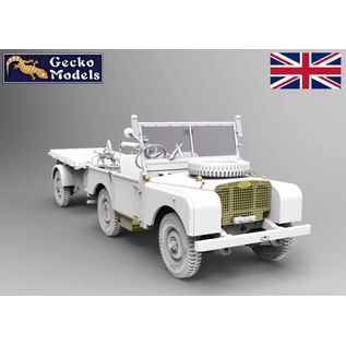 Gecko Models Korean War British FV18001 Mk. 1 80in 4x4 Utility Vehicle (Early Production) w/10-cwt Bantam Trailer - 1:35