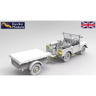 Gecko Models Korean War British FV18001 Mk. 1 80in 4x4 Utility Vehicle (Early Production) w/10-cwt Bantam Trailer - 1:35