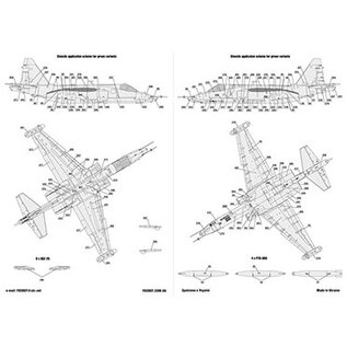 Foxbot Decals Ukrainian Rooks: Su-25 Ukrainian Air Forces and Stencils - 1:72