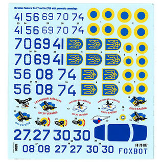 Foxbot Decals Su-27S & Su-27UB Ukrainian Air Forces, geometric camouflage and stencils - 1:72