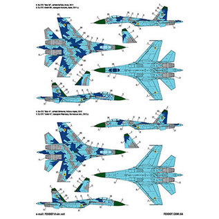 Foxbot Decals Su-27S & Su-27UB Ukrainian Air Forces, geometric camouflage and stencils - 1:72