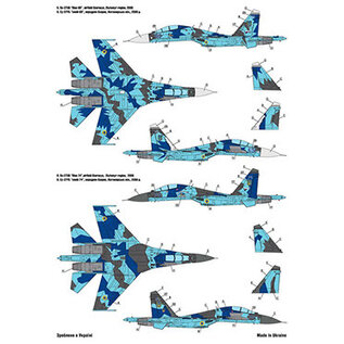 Foxbot Decals Su-27S & Su-27UB Ukrainian Air Forces, geometric camouflage and stencils - 1:72