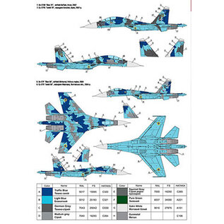 Foxbot Decals Su-27S & Su-27UB Ukrainian Air Forces, geometric camouflage and stencils - 1:72