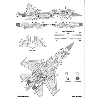 Foxbot Decals Su-27S & Su-27UB Ukrainian Air Forces, geometric camouflage and stencils - 1:72