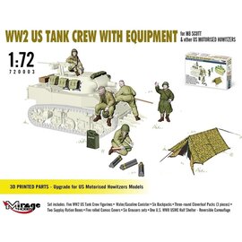 Mirage Hobby Mirage Hobby - WWII US Tank Crew with Equipment for M8 Scott & other motorised howitzer - 1:72