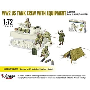 Mirage Hobby WWII US Tank Crew with Equipment for M8 Scott & other motorised howitzer - 1:72