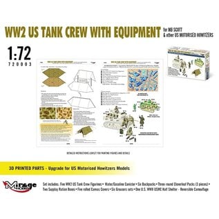 Mirage Hobby WWII US Tank Crew with Equipment for M8 Scott & other motorised howitzer - 1:72