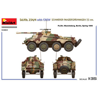 MiniArt Sd.Kfz. 234/4 w/crew - Schwerer Panzerspähwagen 7,5cm - 1:35