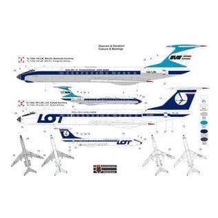 Kovozávody Prostějov Tupolev Tu-134A Malév/LOT - 1:144