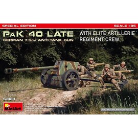 MiniArt MiniArt - German 7.5cm PaK 40 Late w/Elite Artillerie Regiment Crew. - Special Edition - 1:35