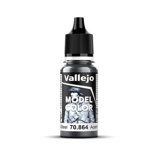 Vallejo Model Color - 864 - Stahlgrau (Natural Steel), 18 ml