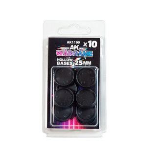 AK Interactive Hollow Bases 25mm - 10 Units