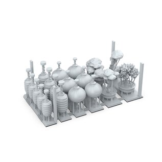 AK Interactive Basing Bits - Japanese Lamps & Bonsai