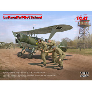 ICM Luftwaffe Pilot School - Hs 123A (late) with Crew - 1:32