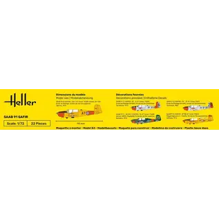 Heller Starter Kit - Saab 91 Safir - 1:72