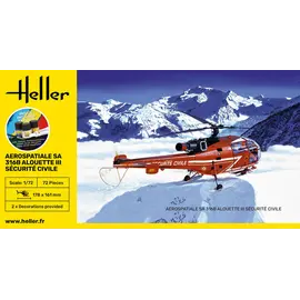 Heller Heller - Starter Kit - Aerospatiale SA.316B Alouette III Sécurité Civile - 1:72