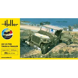 Heller Heller - Starter Kit - U.S. 1/4ton Truck & Trailer - 1:72